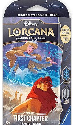 Disney Lorcana Tcg: Set 01 The First Chapter Starter Deck: Sapphire Steel  Aurora   Simba