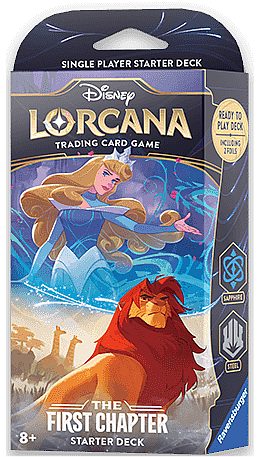 Disney Lorcana Tcg: Set 01 The First Chapter Starter Deck: Sapphire Steel Aurora Simba