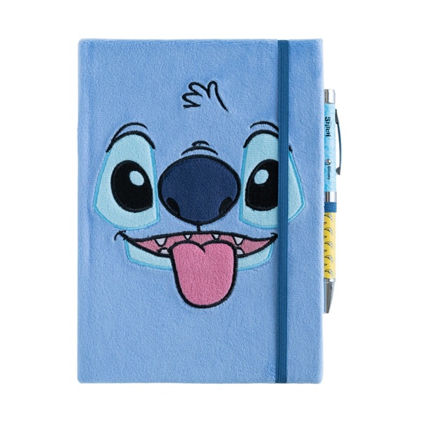 Disney Stitch Tropical Plush Cover Premium A5 Notebook With Projector Pen