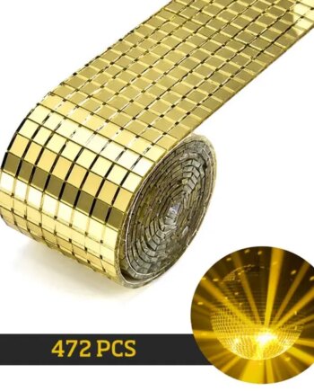 Diy Spejlvæg  Selvklæbende Mini-mosaikfliser   ægte Glas  Mål: 4x30cm  Gold