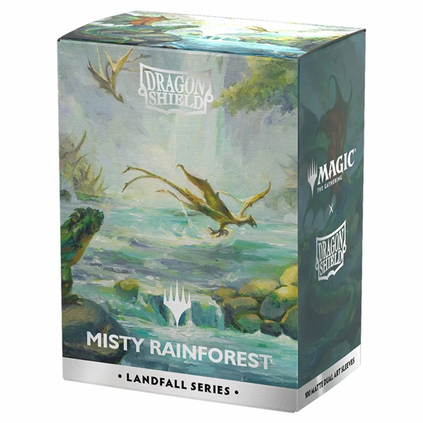 Dragon Shield Deck Protectors License Sleeves: Magic: The Gathering Landfall Series: Misty Rainforest 100 Lommer Dragonshield Sleeves At-16501