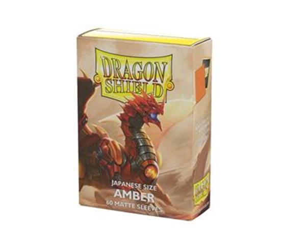 Dragon Shield Small Japanese Size Deck Protectors Matte Sleeves: Amber 60 Lommer Dragonshield Sleeves At-11159