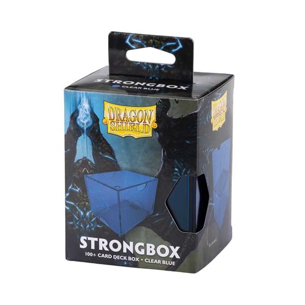 Dragon Shield Strongbox Gaming Deck Box Clear Blue Bl 195 165 Holder 100 Kort Dragonshield At-19005