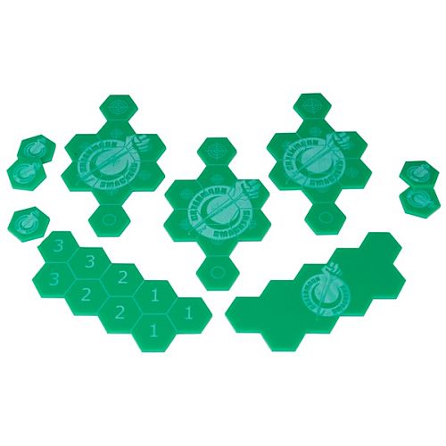 Dreadball Accessories Game Board: Acrylic Inserts: Greenmoon Smackers  Green