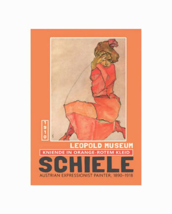 Egon Schiele  Kneeling Female In Orange Red Dress
