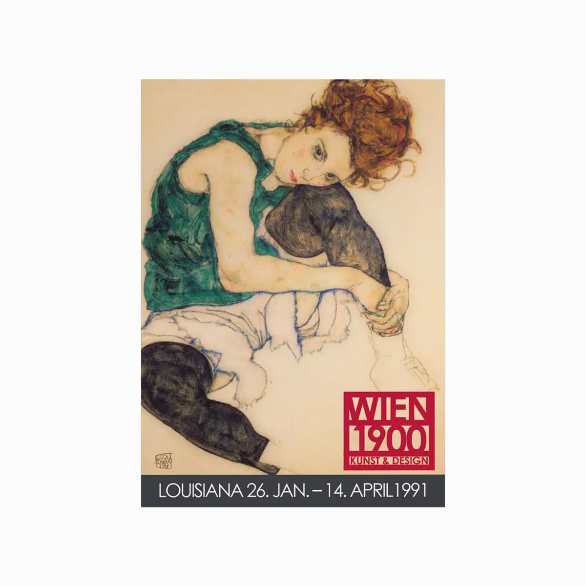 Egon Schiele  Woman Sitting  Exhibition Poster