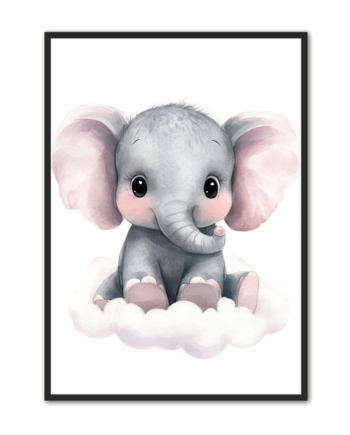 Elefant Plakat 21 Blid Drøm Børneplakat