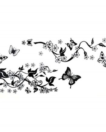 Elegant Wallsticker Med Sommerfugle Ved Et Træ  70x50cm