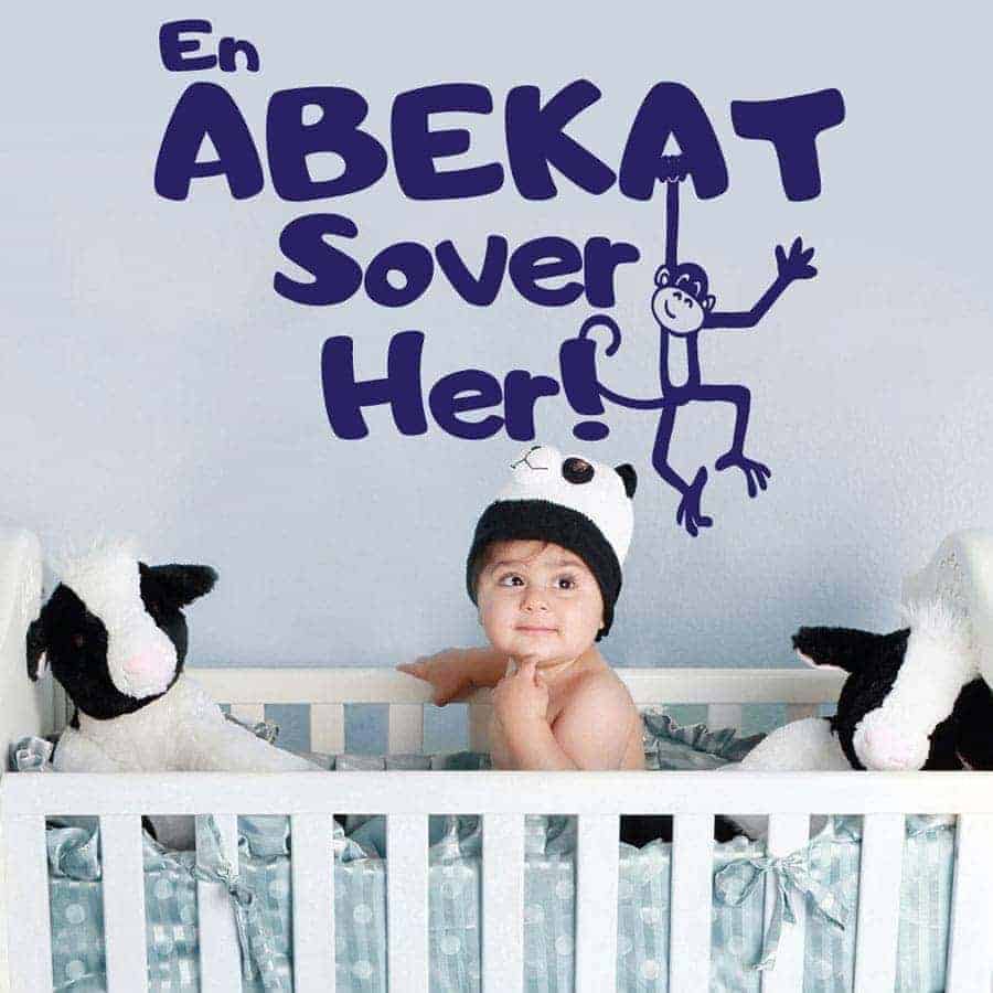En Abekat Sover Her Wallsticker