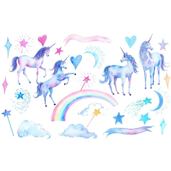 Enhjørning Wallsticker    Virkelig Flotte Enhjørninger