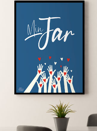 Fars  Dag  Plakat Hjertehænder 21   29    A4  Kr  199 -