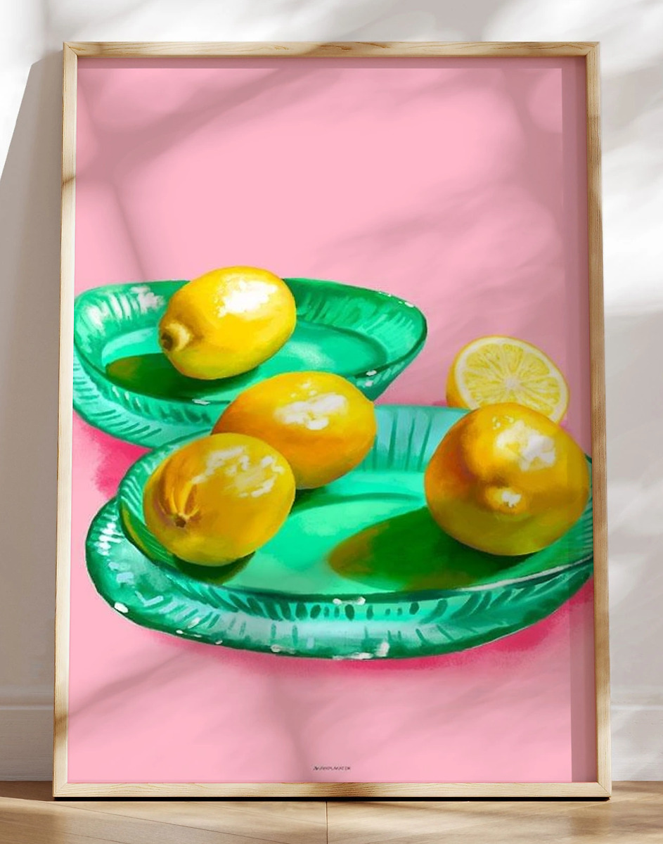 Farverig Plakat Lemon Plates