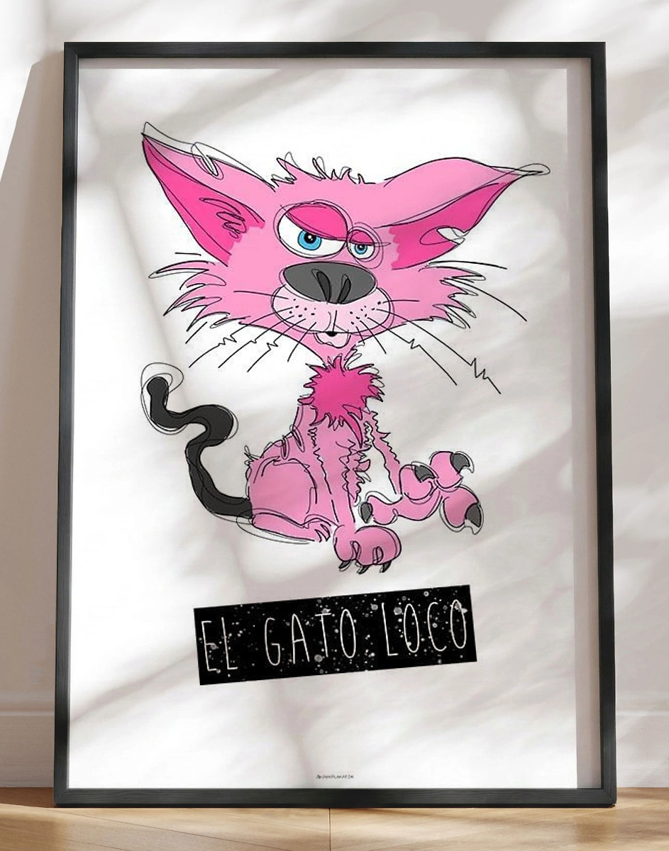 Farverige Plakat El Gato Loco