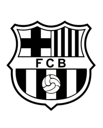 Fc Barcelona Wallsticker  Sort Hvidt Logo  57x57cm