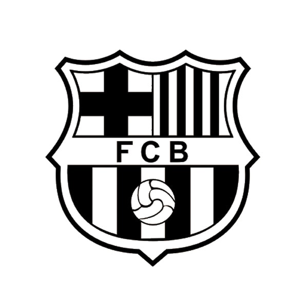 Fc Barcelona Wallsticker  Sort Hvidt Logo  57x57cm