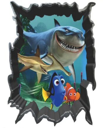 Find Nemo Wallsticker  Hul   Væggen  70x50cm