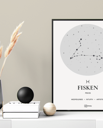Fisken Stjernetegn Plakat Hvid 70 100 Cm  B1