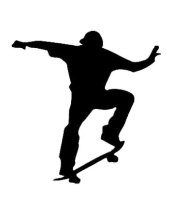 Flot Skater Wallsticker  Sort Hvid Wallsticker Med Skateboarding