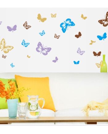 Flot Sommerfugle Wallsticker  30 Farverige Sommerfugle