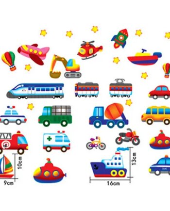 Flot Wallsticker Med Alverdens Transportmidler  Nr