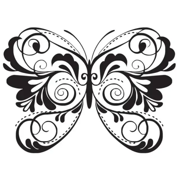 Flot Wallsticker Med En Stor Og Smuk Sommerfugl  59x43cm