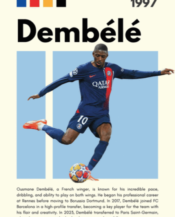 Fodbold Plakat 12 Dembélé