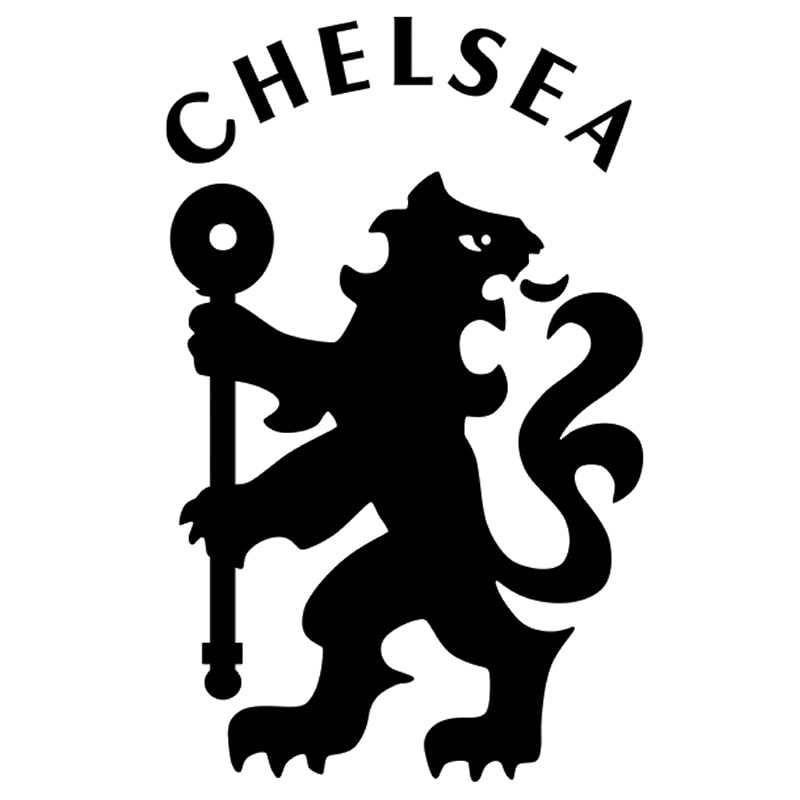 Fodbold Wallsticker  Chelseas Velkendte Løve  Sort  60x80cm