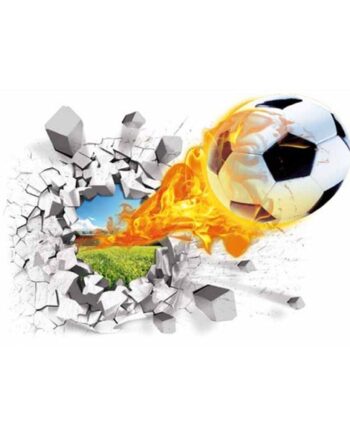 Fodbold Wallsticker  Hul   Væggen  70x50cm