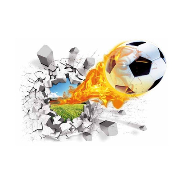 Fodbold Wallsticker  Hul   Væggen  70x50cm