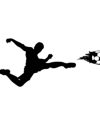 Fodbold Wallsticker  Sidesaksespark Og Fodbold   Flammer  57x129cm