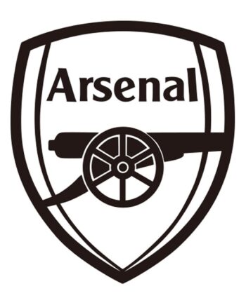 Fodbold Wallsticker  Stort Arsenal Logo  68x58cm  Sort
