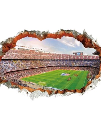 Fodboldstadion Wallsticker  Hul   Væggen 3d Effekt  90x60cm