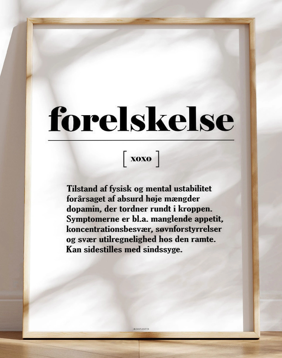 Forelskelse Definitionsplakat