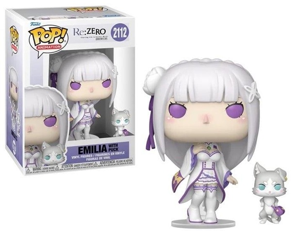 Funko Pop: Re: Zero Starting Life In Another World Emilia With Puck 2112 Animation Vinyl Figure 9cm