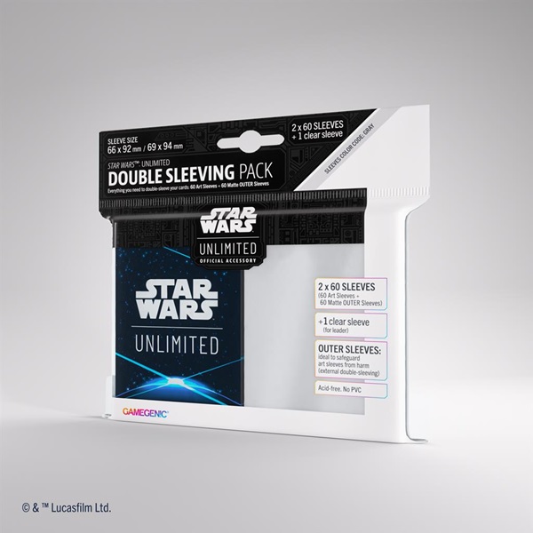 Gamegenic Star Wars: Unlimited Art Sleeves Double Sleeving Pack Space Blue 2x60 Kortlommer