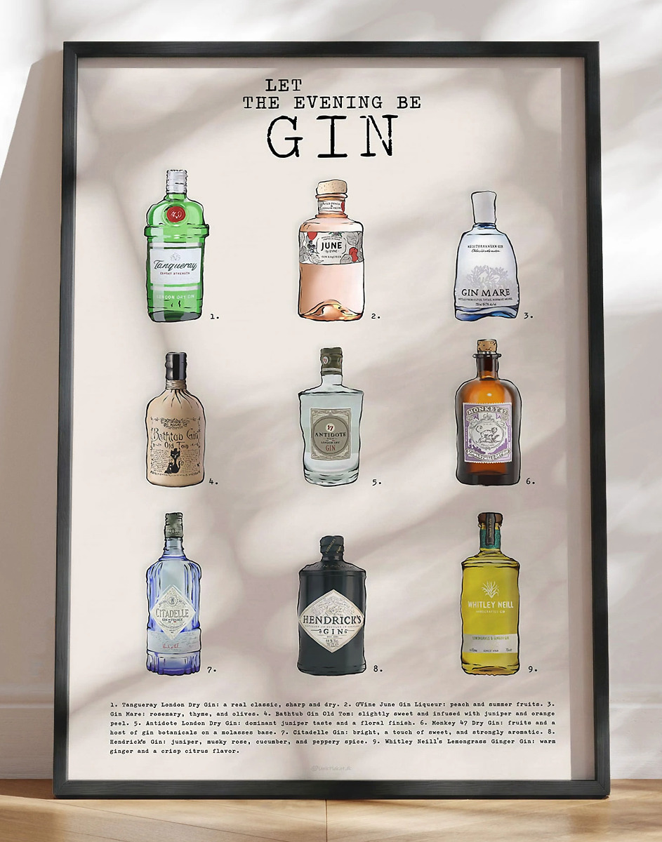 Gin Plakat   Friske Typer Gin