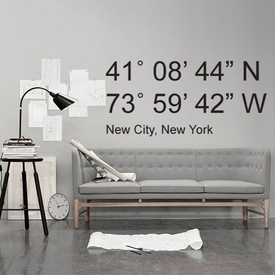 Gps Koordinater Wallsticker