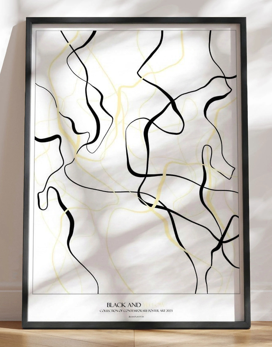 Grafisk Plakat Black And Yellow