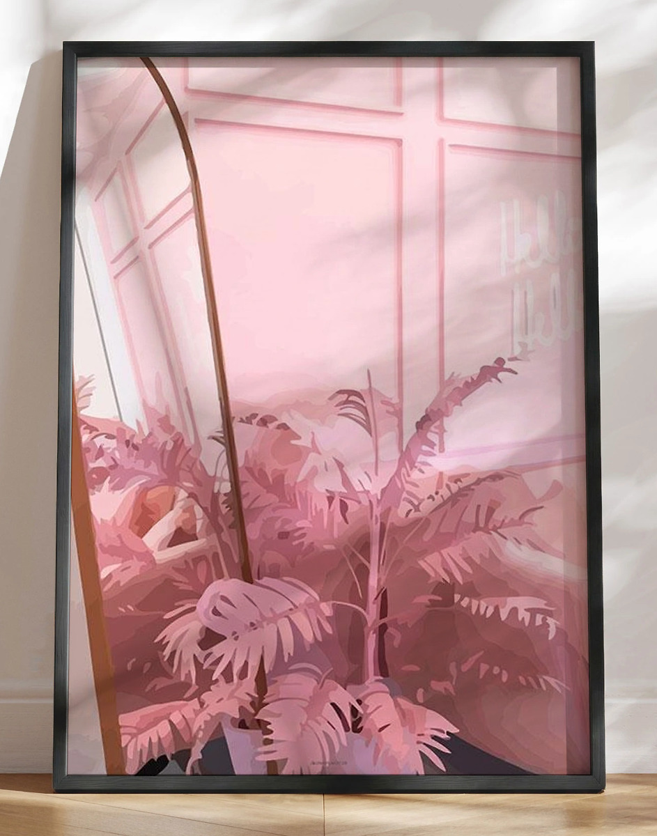 Grafisk Plakat Pink Room