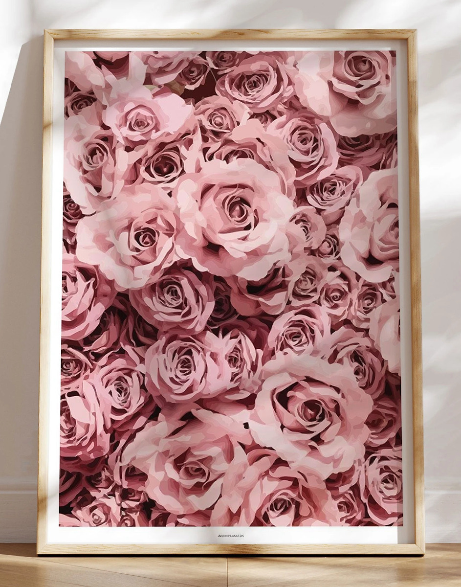 Grafisk Plakat Pink Roses