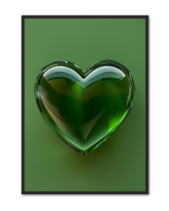 Green Crystal Heart Plakat Rodekassen