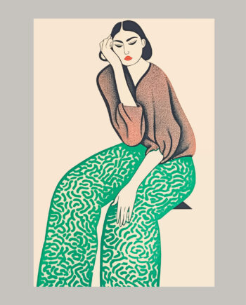 Green Woman Af Få Mu Illustrations