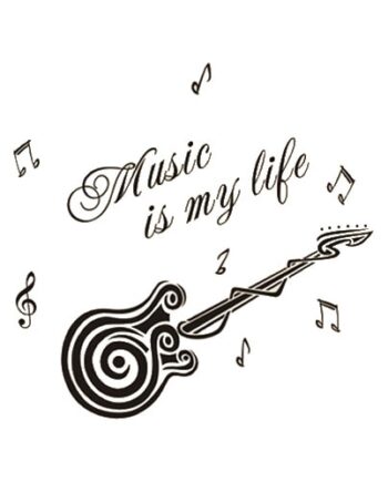 Guitar Wallsticker  Music Is My Life