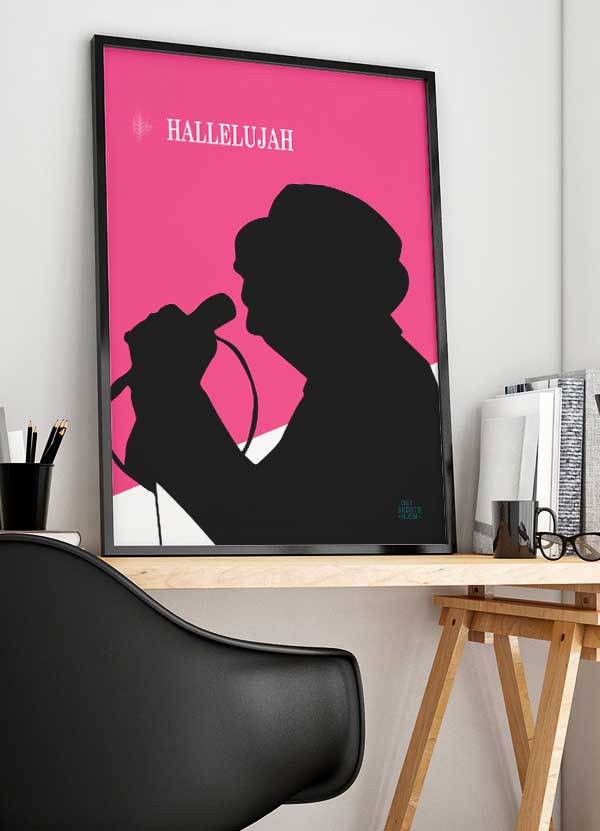 Hallelujah-plakat  Pink  21   29    A4  Kr  199 -