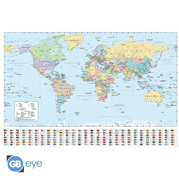 Harper Collins World Map 21- Poster Plakat 61x91 5cm