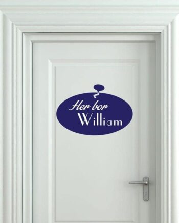 Her Bor  Quot Navn Quot  Wallsticker