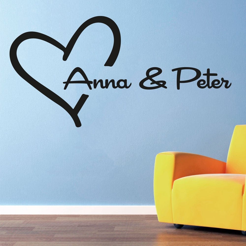 Hjerte Med Tekst Wallsticker