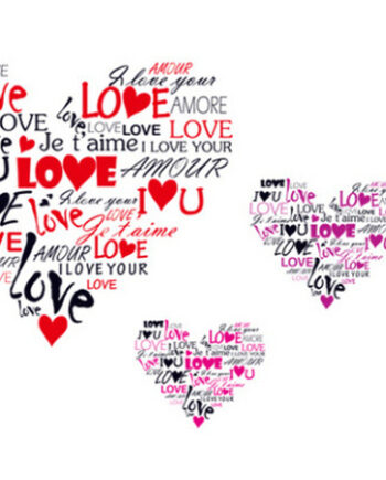 Hjerter Wallsticker    Love You