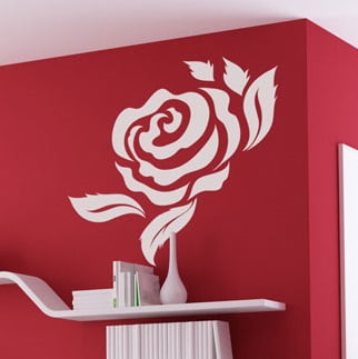 Hvid Rose Wallsticker