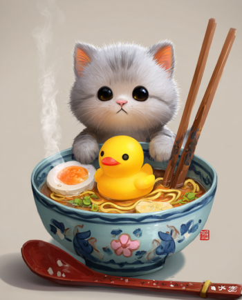 Japansk Plakat 69 Kat  Ramen Og Badeand